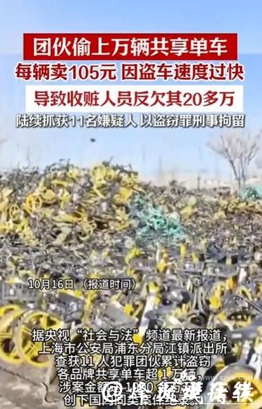 眼红工友高档自行车,男子“一锅端”偷走三辆,藏赃荒郊仍被擒 眼红工友高档自行车,男子“一锅端”偷走三辆,藏赃荒郊仍被擒